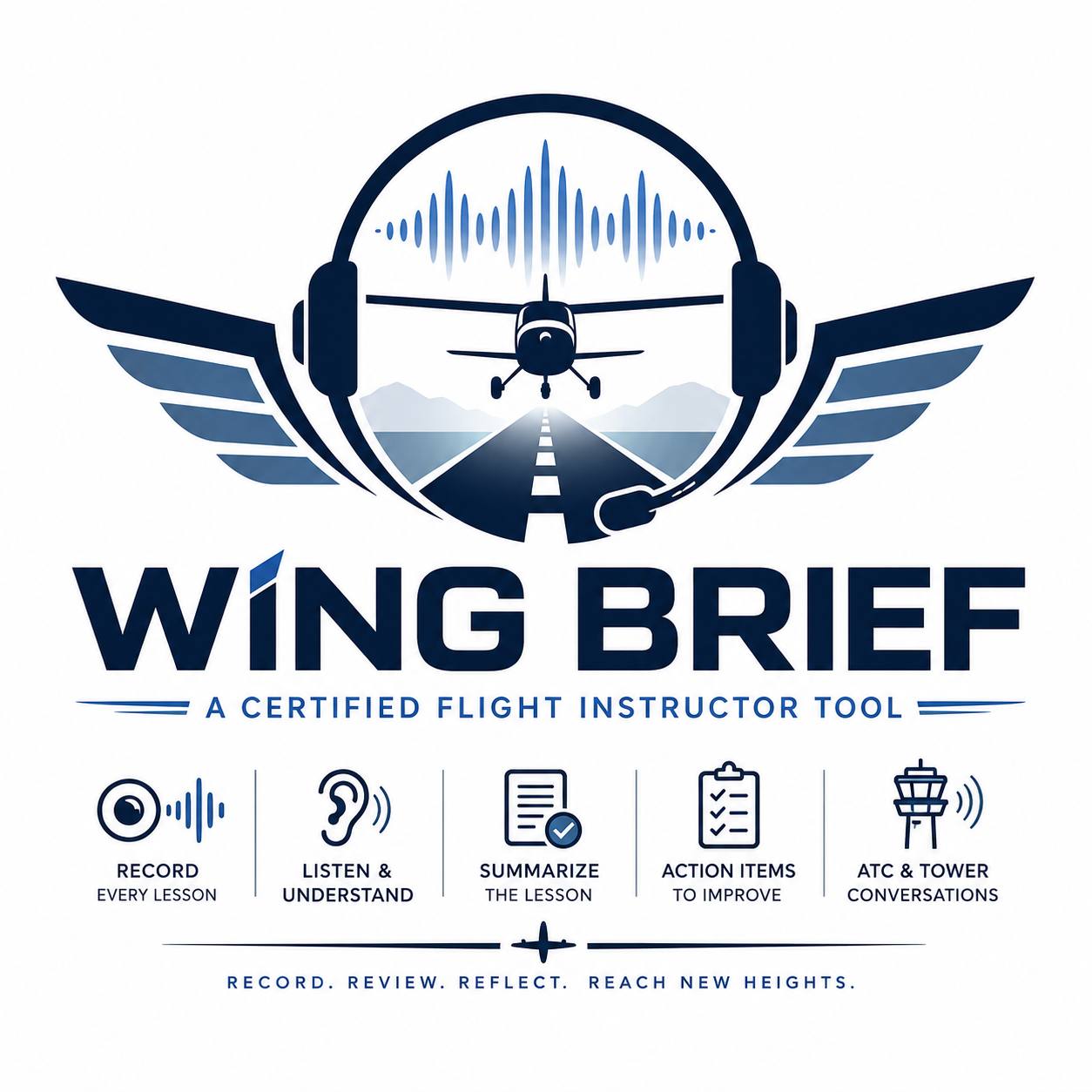WingBrief aviation lesson and debrief logo